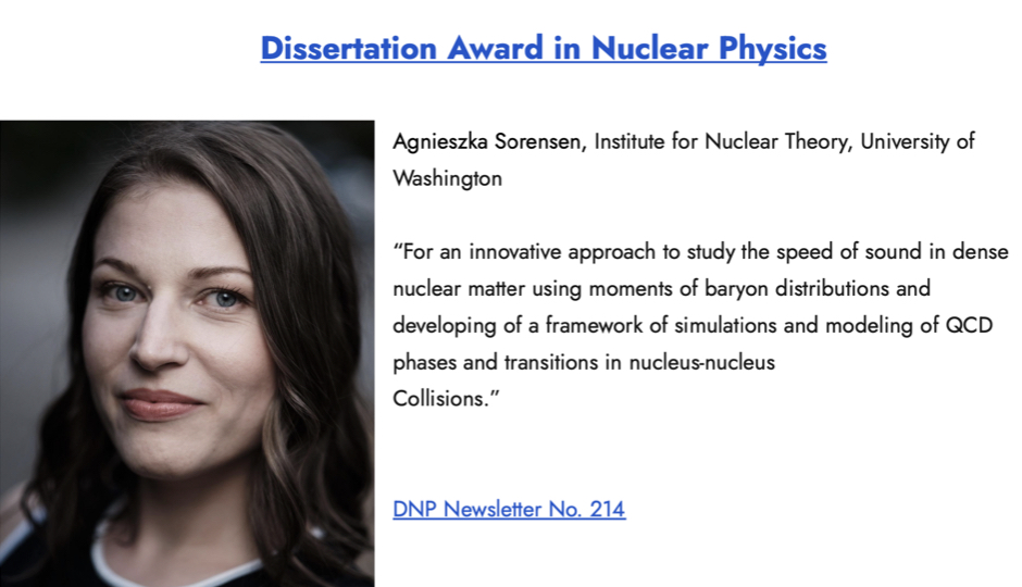 Dissertation Award in Nuclear Physics